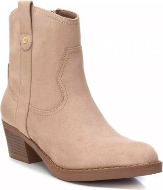 Xti Womens Suede Italian Western Boots In Beige/khaki