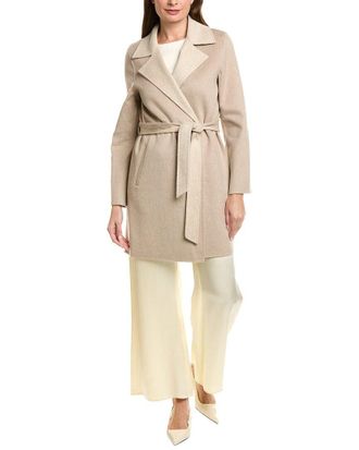 Sofiacashmere Doubleface Notch Lapel Wool & Cashmere-Blend Coat