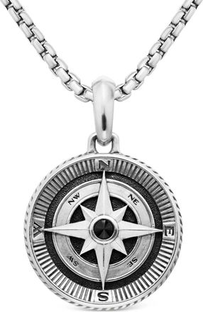 David Yurman Pendente Maritime Compass in argento sterling con diamanti (26,8mm)