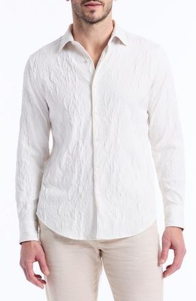 Robert Graham Eucalyptus Texture Button-Up Shirt in White at Nordstrom, Size Xxx-Large