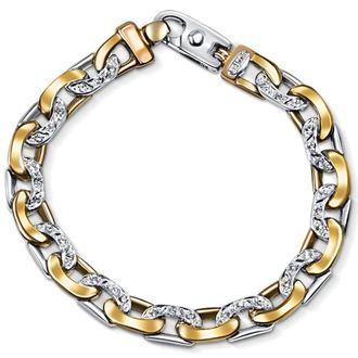 Pompeii3 Mens 14k Gold (41gram) or Platinum (77gram) 8.5mm Diamond Bracelet 8.5