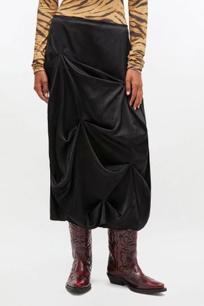 Ganni Black Draped Skirt