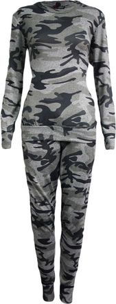 ZEE FASHION Womens Co-ord Stretch Army Camouflage Print Jogging Suit Set Ladies Tracksuit (M/L (UK SIZE 12-14), Camouflage tracksuit)
