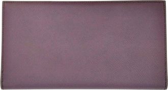 Herm&egrave;s Purple Epsom Leather Bill Wallet (Bi-Fold) (Pre-Owned)