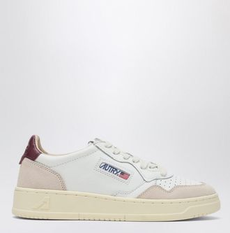 Autry Medalist sneakers in white/burgundy leather and suede