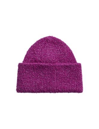 Pieces Womens Pcpyron Hood Noos Bc Knitted hat, Festival Fuchsia/Detail: Silver Lurex, One Size Fits All