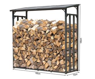 Quick-Star Quick-star - Metall Kaminholzregal Anthrazit Xxl 185 X 70 X 185 Cm Garten Kaminholzunterstand 2,3 M&sup3; Kaminholzlager Stapelhilfe Aussen