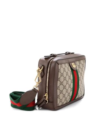 Gucci Ophidia Zip Around Camera Bag GG Coated Canvas Small shoulder bag - Marrone
