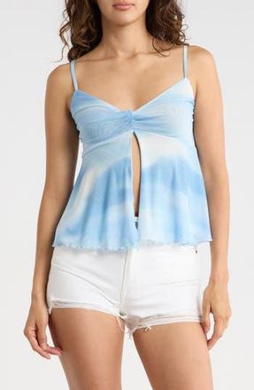 Madden Girl Fly Away Babydoll Camisole in Light Blue Combo at Nordstrom Rack, Size X-Large