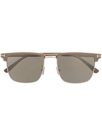 Tom Ford Eyewear Occhiali da sole con aste dritte - Marrone