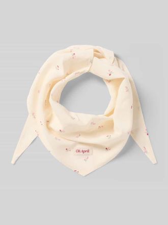 Oh April Schal aus reiner Viskose mit Logo-Patch Modell Nevi in Offwhite Melange, Gr&ouml;&szlig;e 1