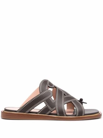 Bally Sandali con cuciture a contrasto - Nero