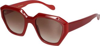 K&agrave;dor Marilyn K-S Oversized Zonnebril - Dames - Zonnebrillen - Rood - 53 MM - Accessoires
