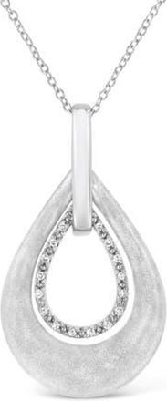 House of Brilliance Silver Prong-Set Diamond Accent Fashion Double Drop Design Pendant Necklace in White at Nordstrom