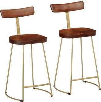 vidaXL Bar Stools 2 pcs 49x43x88 cm Solid Wood Mango Vidaxl