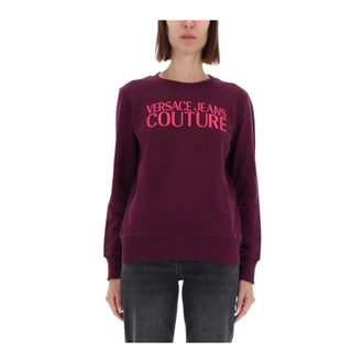 Versace Jeans Couture Felpa con Logo Ricamato - - Sweatshirts & Hoodies - Donna - Rosso - M