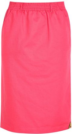 Chlo&eacute; Gabardine Cotton and Linen-blend Skirt - Pink - 40 (UK12 / M)