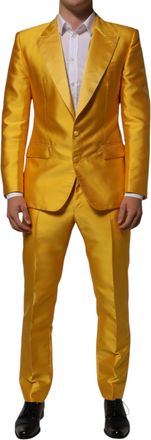 Dolce & Gabbana Yellow 2 Piece Silk Blend Men Suit Mens SICILIA (Pre-Owned)