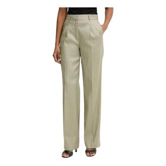 Guess Broeken, Dames, Groen, S, Linnen, Carla Linnen Broek