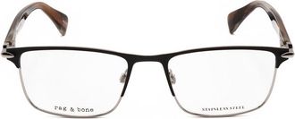 Rag & Bone Mens Black Rectangular Eyeglass Frames RNB7046-1