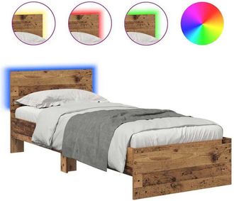 vidaXL Bed Frame with Headboard Old Wood 75 x 190 cm Engineered Wood vidaXL