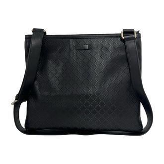 Gucci Black Pvc Leather Messenger Bag Shoulder Bag (Pre-Owned)