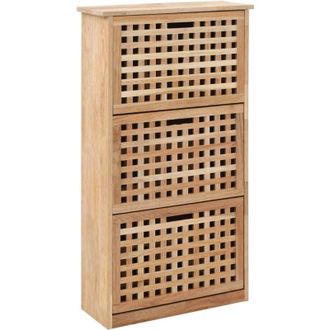 vidaXL Shoe Storage Cabinet 55x20x104 cm Solid Walnut Wood vidaXL