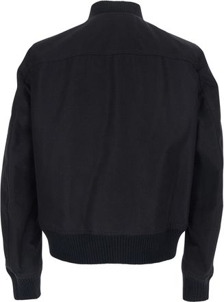 Rick Owens Mens Bomber Jacket Heizer Flight Black Cotton Blend Coat