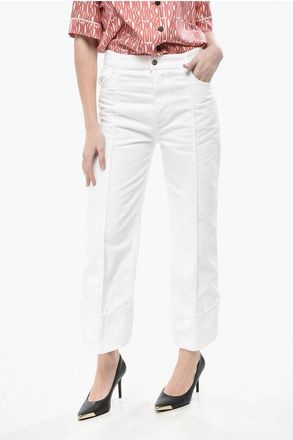Bottega Veneta Cotton Pants With Front Pleat And Turn-Up Hem size 38