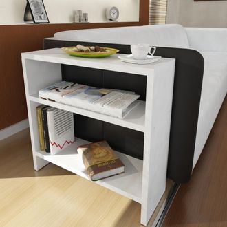 Dmora Mesa De Centro Crixia, 2 Compartimentos, Forma Rectangular, Superficie De Madera Nobilitada, 51x18x49h Cm Blanco