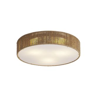 QAZQA Qazqa L&aacute;mpara De Techo Japandi Natural Con Pantalla De 46 Cm Y 3
