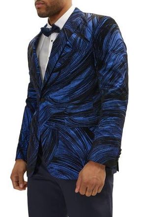 Ron Tomson The Wet Look Electric Tuxedo Jacket in Navy at Nordstrom Rack, Size 36