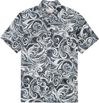 Kahala Mens Surf Catch Short Sleeve Shirt In Black
