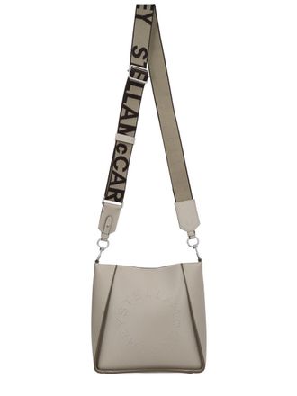 Stella McCartney Womens Logo Bag Grey Polyamide Shoulder