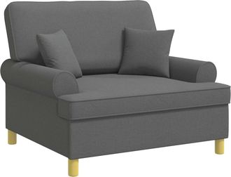 vidaXL Sill&oacute;n Con Cojines Gris Oscuro Tela Vidaxl