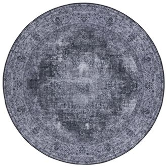 Safavieh Alfombra pelo de poli&eacute;ster negro / gris 183 x 183 cm