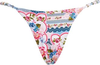 Agua Bendita Slip bikini Dakota a fiori - Bianco