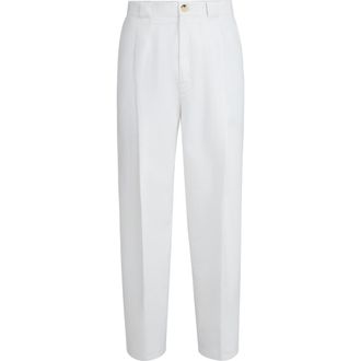 Brunello Cucinelli Cotton and linen trousers in Snow at Nordstrom, Size 52 It