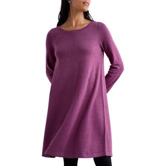 Seasalt Cornwall Long Sleeve Organic Cotton A-Line Sweater Dress in Spring Heather at Nordstrom, Size 10 Us