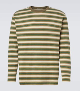 Auralee Striped cotton jersey T-shirt