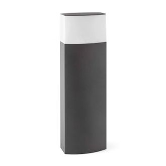 Netlighting Datna 1 Light Outdoor Short Bollard Light White Dark Grey IP44 E27