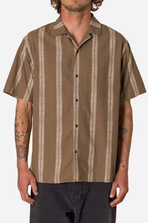 KATIN Mens Cedar Short Sleeve Camp Collar Shirt In Light Brown