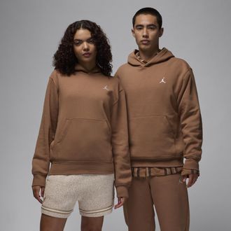 Nike Jordan Mens Jordan Brooklyn Fleece Pullover Hoodie in Brown | FV7281-223