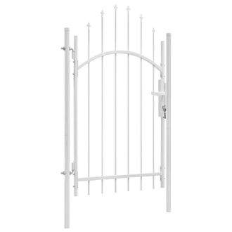 vidaXL Puerta De Jard&iacute;n Woerden De Acero, 1x2,45 M, Blanca Vidaxl