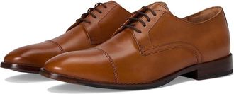 Johnston & Murphy Richland Cap Toe Mens Lace Up Wing Tip Shoes Tan Full Grain : 10.5 W (EE), Leather