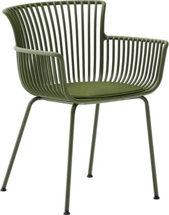 K Home Gartenstuhl Salino aus recyceltem Kunststoff und Metall - Grün