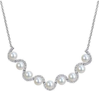 Rina Limor Silver 3.84 Ct. Tw. Gemstone & 8-8.5Mm Pearl Necklace