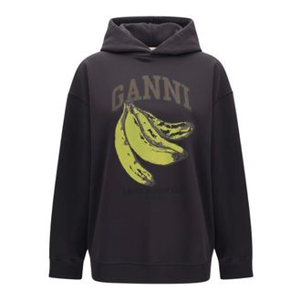 Ganni Hoodies, female, Gray, Size: XS Vintage Wash Sweatshirt