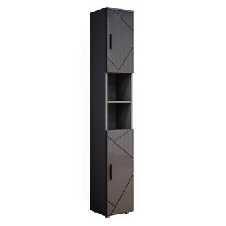Vicco Armario De Ba&ntilde;o Irma, Antracita Alto Brillo, 30 X 192 Cm