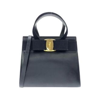 Ferragamo Pre-owned Handbags, female, Blue, Size: ONE SIZE Pre-owned Leather Handbag